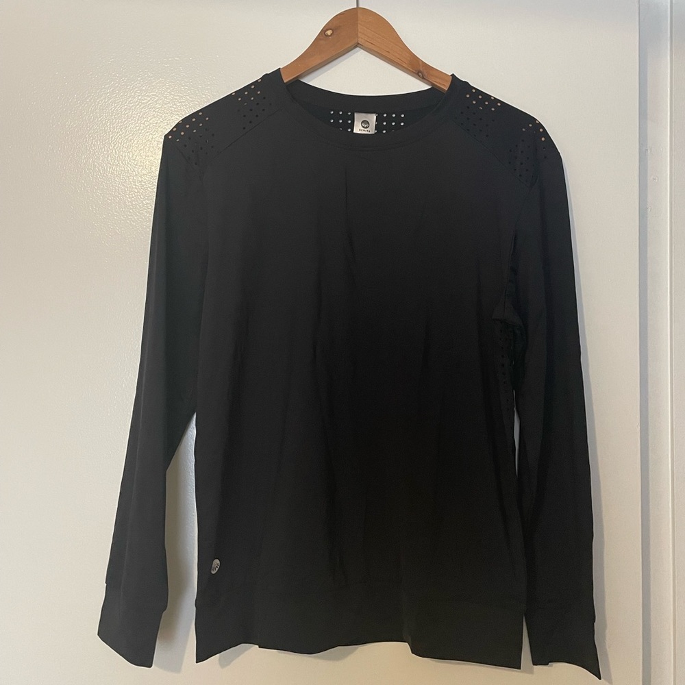 Senita Athletics Laser Cut Pullover Top